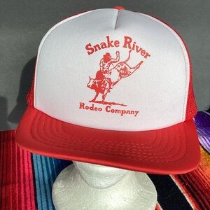 Vintage Crown Cap snake river rodeo company SnapBack Trucker Hat